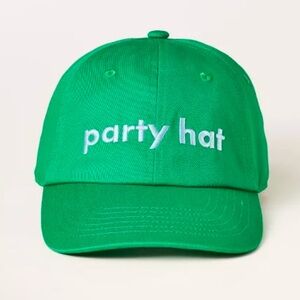 kate spade Green "party hat" Embroidered Baseball Cap — NWT